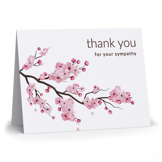 Cherry Blossoms Thank You Folded Sympathy Cards